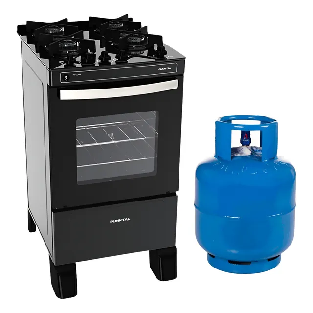 Cocina Super Gas Punktal Mesada Vidrio + Envase Garrafa 13kg