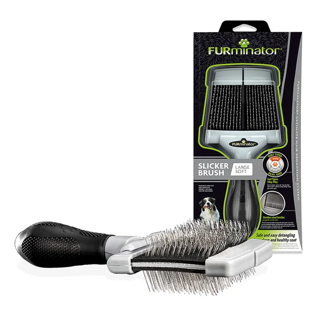 Furminator Cepilo Doble Suave Perros Y Gatos Pelaje Largo