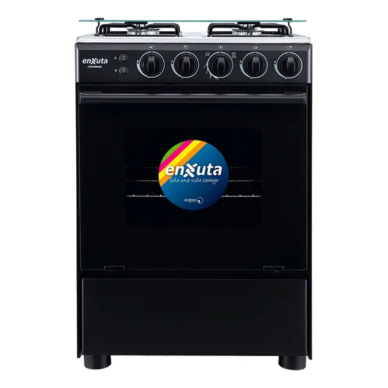 Cocina A Gas Enxuta Cenx9604n Negro 4 Hornallas Albion