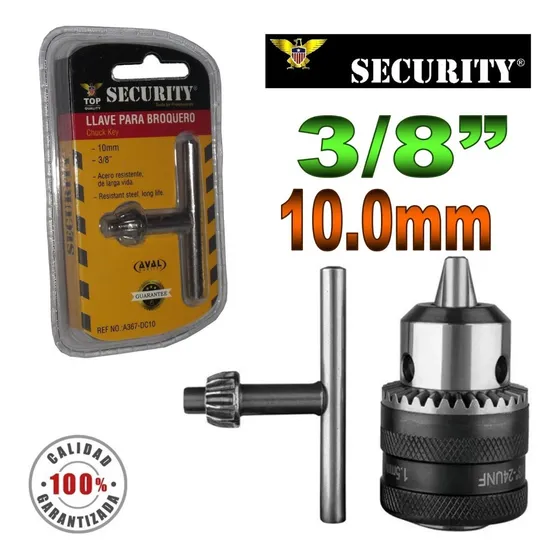 Llave De Acero Para Taladro Mandril De 3/8 Pulgadas 10.0mm