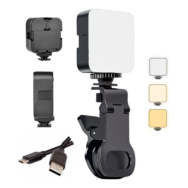 Luz Auxiliar Led Flash Light Portatil Celular iPad Clip-on