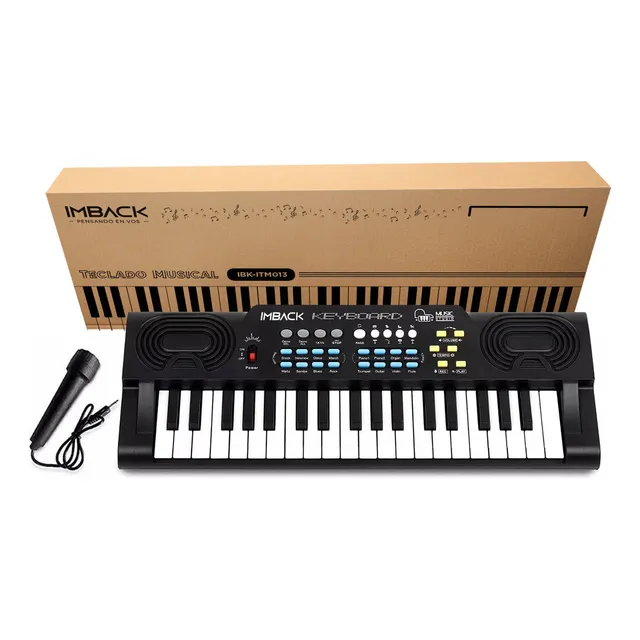 Organo Musical Teclado Piano electrico Instrumento 37 Teclas tonos ritmos con Microfono IMBACK