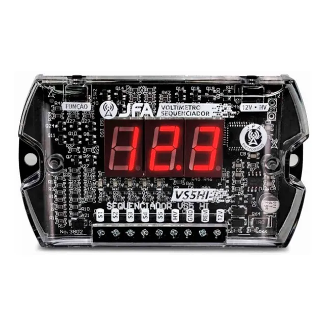 Voltímetro Jfa Vs5hi Hv/12v Com Sequenciador Tp Stetsom Ajk