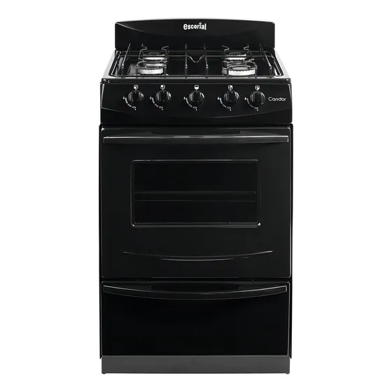 Cocina Escorial Candor S2 Black Color Negro con puerta con visor Gas Envasado