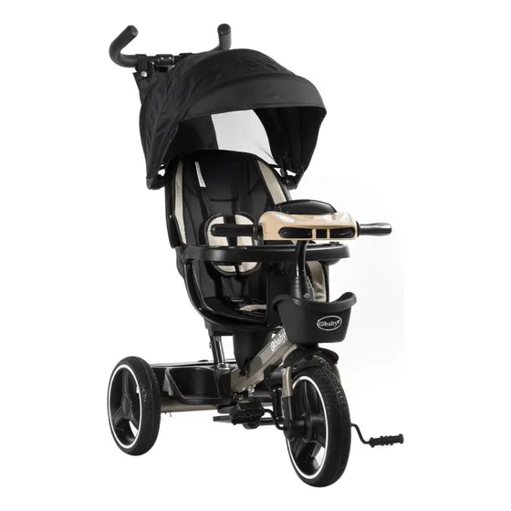 Triciclo Paseador Ebaby Musical Con Luces Bluetooth Color Negro