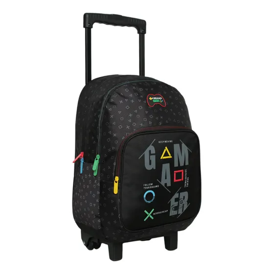 Mochila Ruedas Infantil Chips Joystick Negro Head