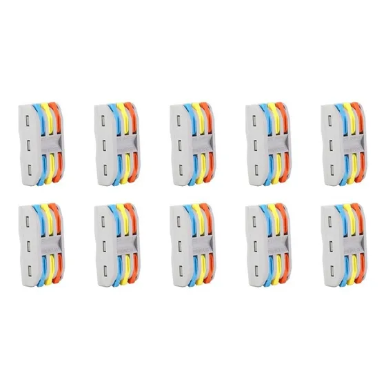 Pack X 10 Conector Derivador Rápido Para 3 Cables - Unilux