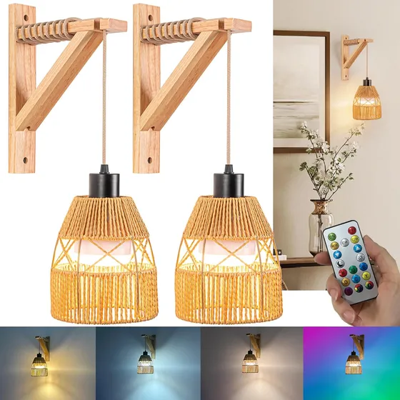 Juego De 2 Apliques De Pared Inalámbricos Recargables