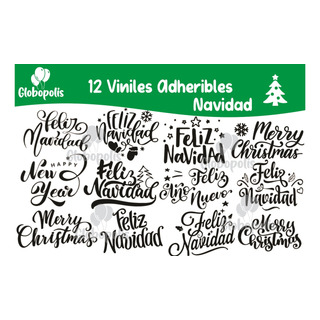 12 Viniles Adheribles Para Globos O Cajas Navidad 12 Viniles Adheribles Para Globos O Cajas Navidad