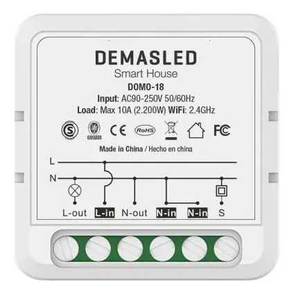 Interruptor Wifi Para Domotica Basic Smart Switch Demasled Color Blanco