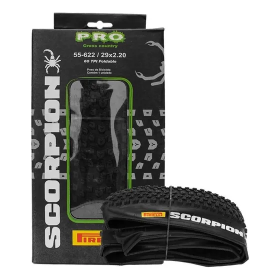 Par Pneu Pirelli Scorpion Pro Aro 29 X 2.20 Kevlar Sem Arame Cor Preto
