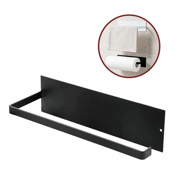 Soporte Porta Rollo Cocina Gancho Estante Adhesivo De Pared