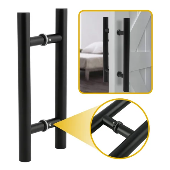 Jaladera Tipo H 45cm Puerta Principal Acero Inox Negra 2233
