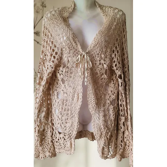 Saquito Dama.crochet Beige.nuevo.t.l.