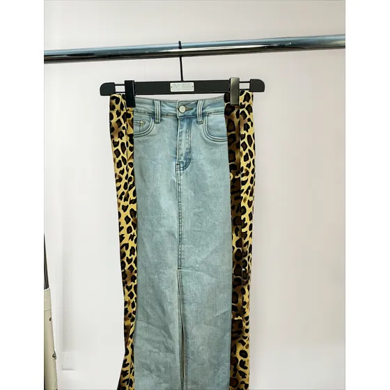 Falda Larga Jeans Dama Mujer Casual Animal Print Chica Top