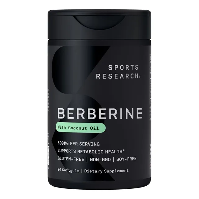 Berberina 500 Mg Sports Research 90 Cápsulas Vegetales Sin Sabor