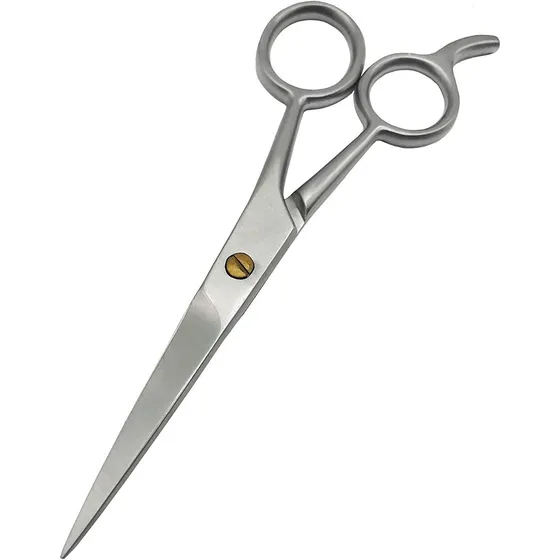 Tijera Profesional De Acero Inoxidable Para Bigote Y Barba  Plateado