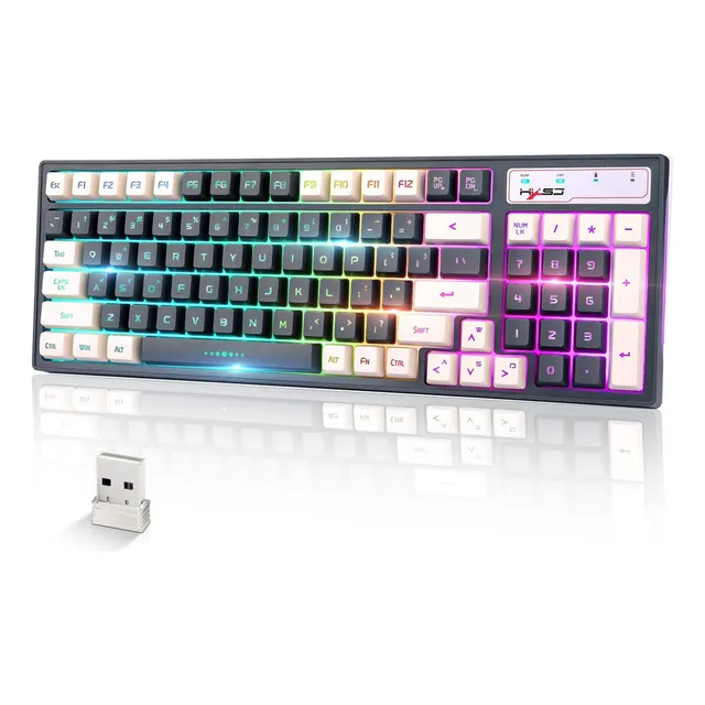 Lexonelec Teclado Inalámbrico Juegos Iluminación Chroma Rgb