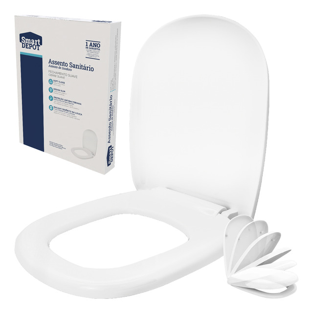 Assento Sanitário Sabatine Branco Soft Close - Smart Depot Assento Sanitário Sabatine Branco Soft Close - Smart Depot