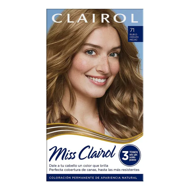 Tinte Permanente Miss Clairol 71 Rubio Cenizo Medio