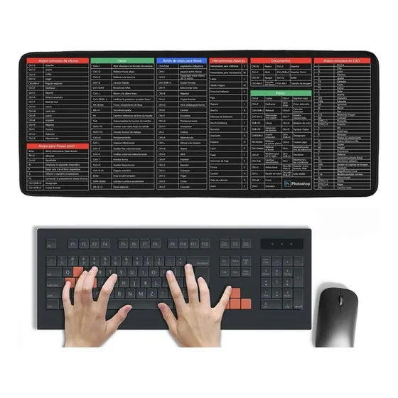 Alfombrilla Atajos Excel Mousepad Excel Español Trucos Excel