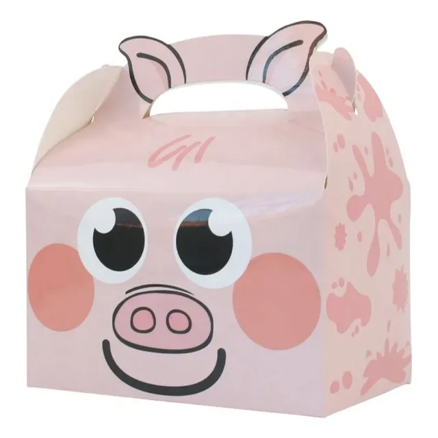 Caja Sorpresitas Impresa Animales De La Granja Pack X 6 Unid