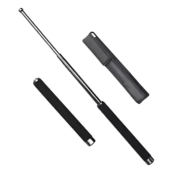 Baston Plegable 65cm Aluminio Negro Defensa Personal