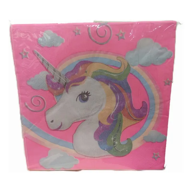 Servilletas De Papel Diseño Unicornio 20 Unidades