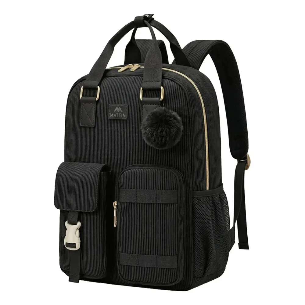 Mochila Escolar, Mochila Para Notebook 15.6 Polegadas, Mochila Feminina Preto Viagem Grande...
