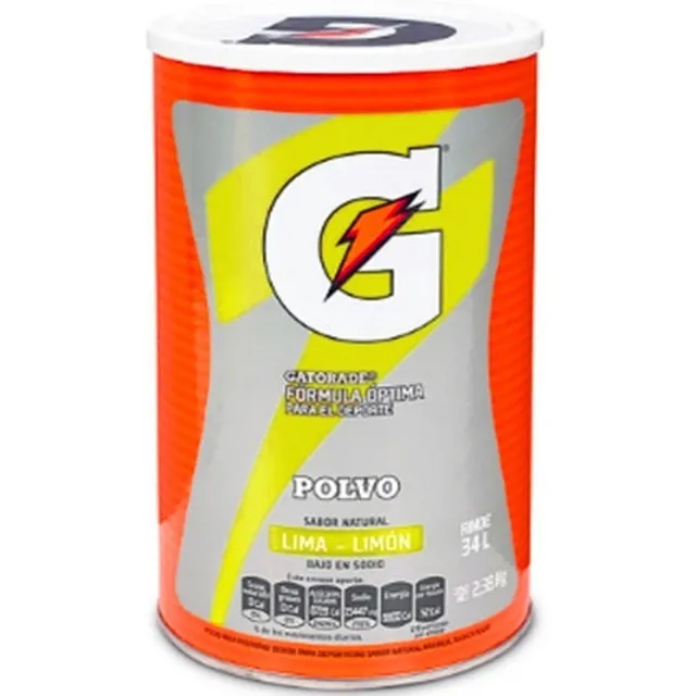 Gatorade En Polvo Naranja Uva O Lima-limon 2.38kg Rinde 34 L Color Lima-limon