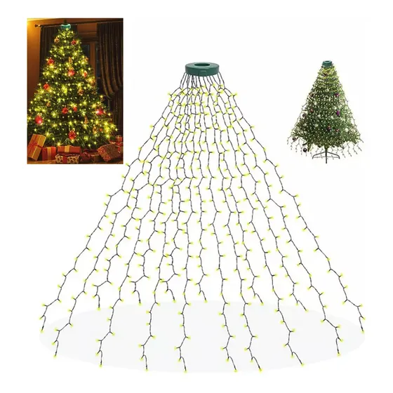 Cadena De Luces Para Árbol De Navidad Con Estrella Superior