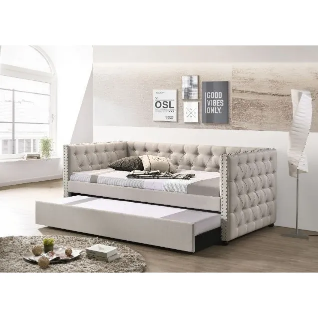 Daybed Matrimonial Romona Beige, Cama Canguro Individual