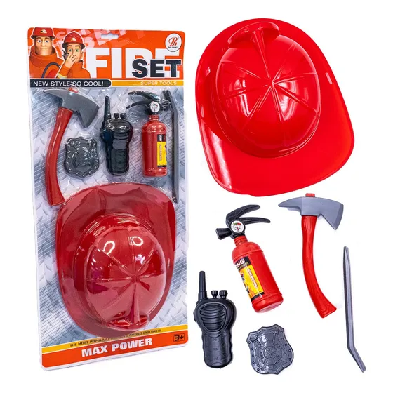Juego Set De Bombero Con Casco Herramientas Juguete Infantil