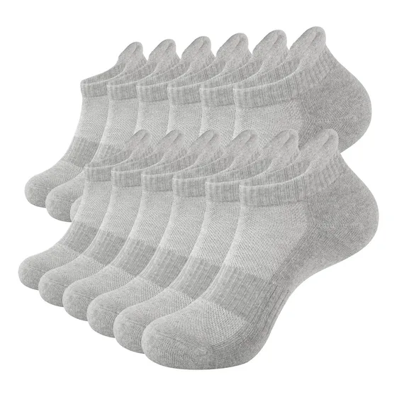 Calcetines Hombre Y Mujer Calcetas Deportivas 6 Pares Gris