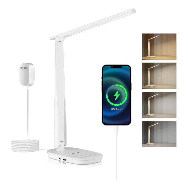 Lámpara Led Sunturalux Regulable Usb Plegable 4 Modos Color