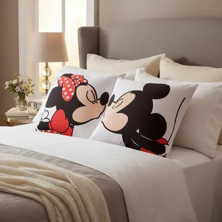 Kit 2 Un. Capas De Almofada Decorativa Amor Mickey E Minnie
