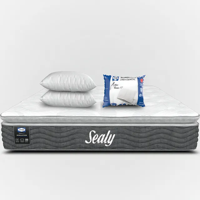Colchón Sealy King Size Belfast Evolution Posturepedic | Antibacteriano | Ortopédico | Soporte Lumbar Y Perimetral Cushion Foam | Incluye 2 Almohadas Premium Sealy