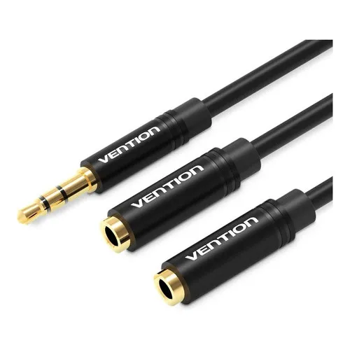 Cable Vention Splitter Abs Jack Plug Doble Aux 3.5mm Hembra