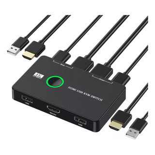 Conmutador Kvm Hdmi Switch 4k 60hz Para 2 Computador Usb2.0 Conmutador Kvm Hdmi Switch 4k 60hz Para 2 Computador Usb2.0