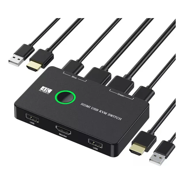 Conmutador Kvm Hdmi Switch 4k 60hz Para 2 Computador Usb2.0