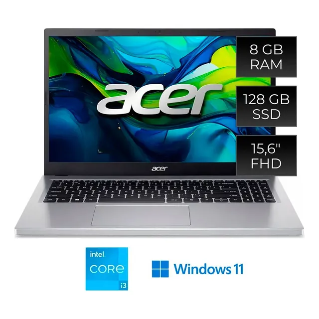 Notebook Acer I3 N305/8gb/128gb/15.6  Fhd/w11