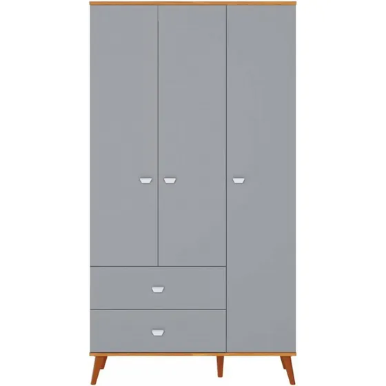 Guarda Roupa Infantil Bartira Ternura 3 Portas 2 Gavetas Cor Azul Wood