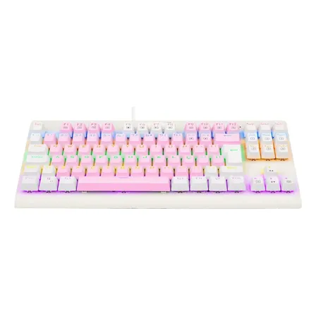 Redragon Dark Avenger Rainbow Branco E Rosa Switch Azul Branco E Rosa Português Abnt2 Branco Com Rosa Português Brasil