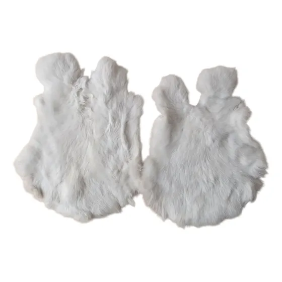 2 Pieles De Conejo Blancas Grandes Curtidas #50 Envio Gratis