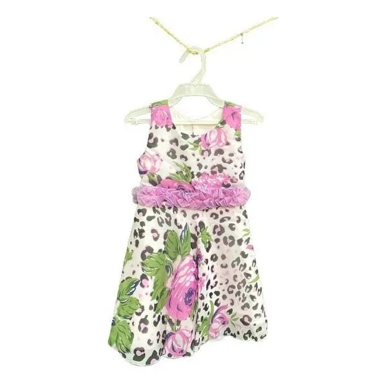Vestido Para Niña Estampado De Flores Moradas Moda Belleza
