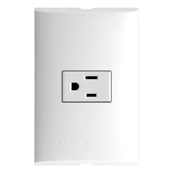 100 Contacto Eléctrico Con Placa Sencillo 15a 127vfza29s1 Color Blanco