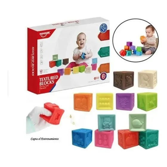 Set De 12 Dados Apilables De Colores Rojo