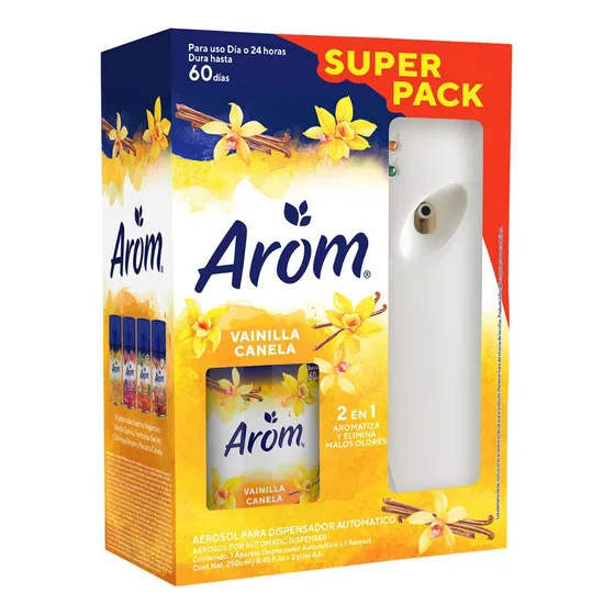 Dispensador Automático Arom + Repuesto 250cc Vainilla Canela