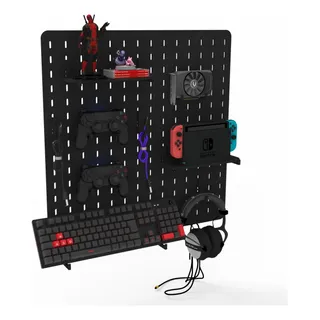 Pegboard Mdf Organizador Setup Gamer Home Office Preto 59x59 Pegboard Mdf Organizador Setup Gamer Home Office Preto 59x59