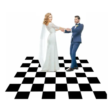 Tapete Pista De Dança Festas Xadrez Lona + Dupla Face 2x2m Xadrez